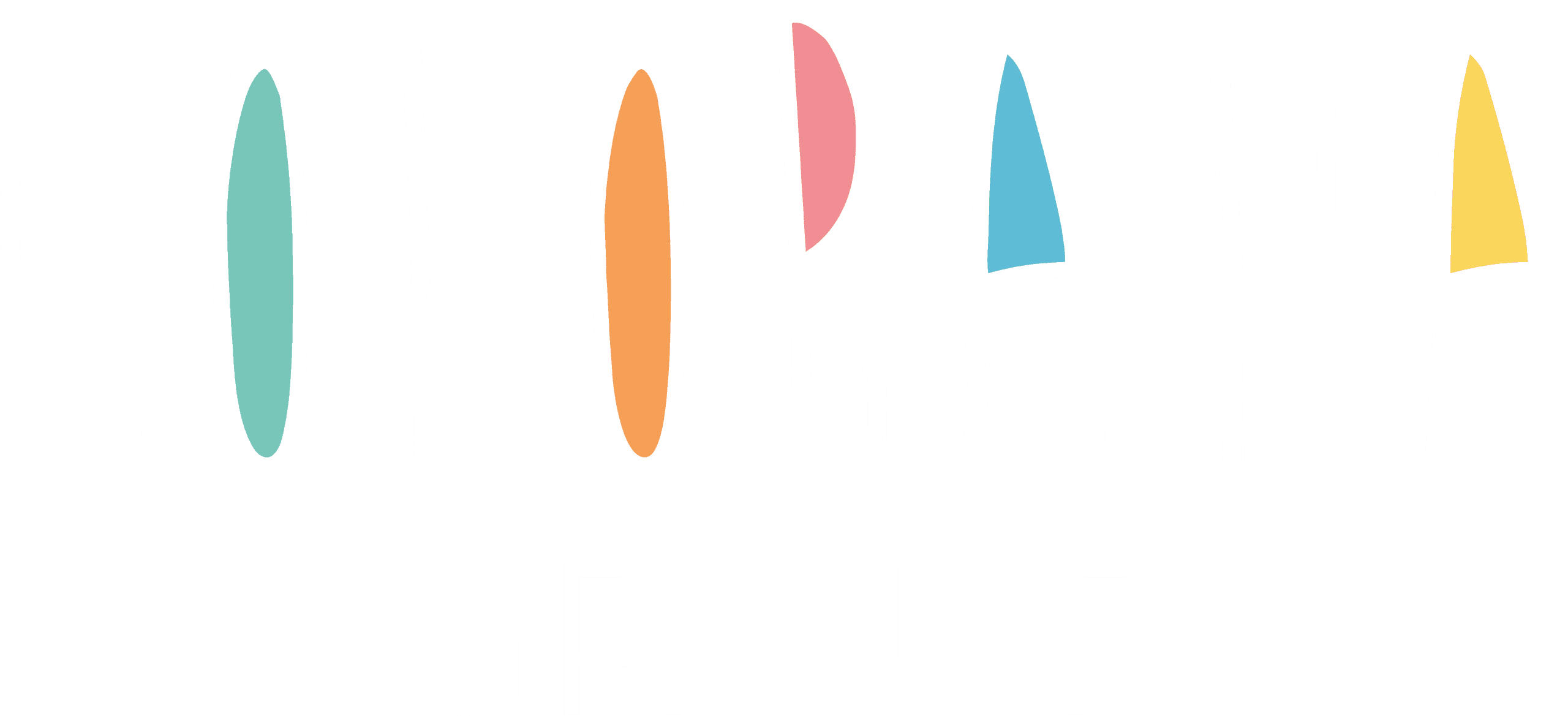 La palabra «COLORAMA» aparece en letras mayúsculas blancas y altas, con el interior de cada letra relleno de un color diferente; debajo aparece «GROUP» en letra blanca más pequeña.